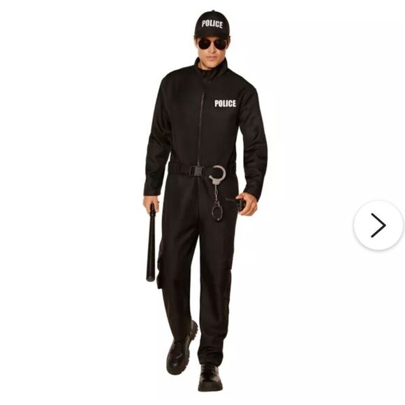 Police Officer Jumpsuit Costume in Black - Picture 1 of 6